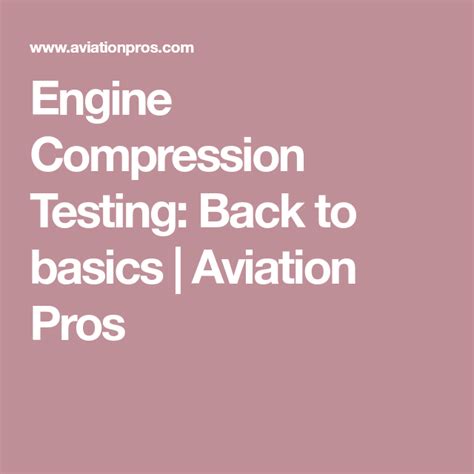 Engine Compression Testing: Back to basics